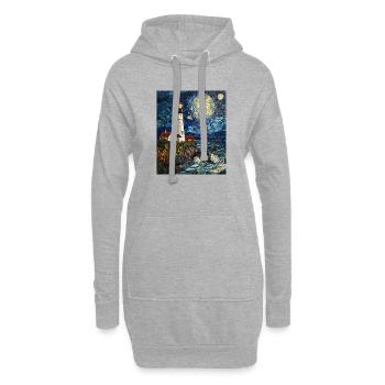 Leuchtturm Meer Ostsee Nordsee Norden Strand  - Hoodie-Kleid - Grau meliert - Vorne