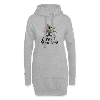Crazy Plant Lady Bloom T-shirt - Sweat-shirt à capuche long Femme - gris chiné - Devant