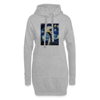 Strauß ostrich Vogel Van Gogh Style Starry Night - Hoodie-Kleid - Grau meliert - Vorne