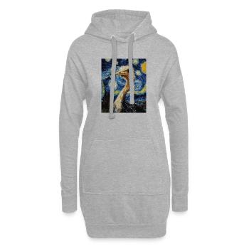 Strauß ostrich Vogel Van Gogh Style Starry Night - Hoodie-Kleid - Grau meliert - Vorne