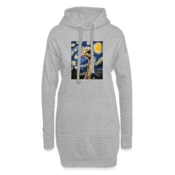 Strauß ostrich Vogel Van Gogh Style Starry Night - Hoodie-Kleid - Grau meliert - Vorne