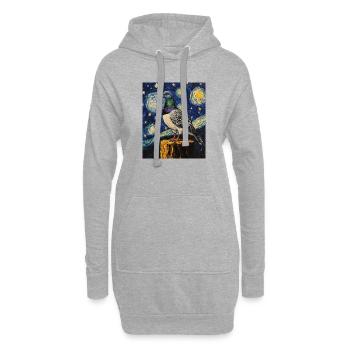 Colombe Oiseau Van Gogh Style Nuit étoilée - Sweat-shirt à capuche long Femme - gris chiné - Devant