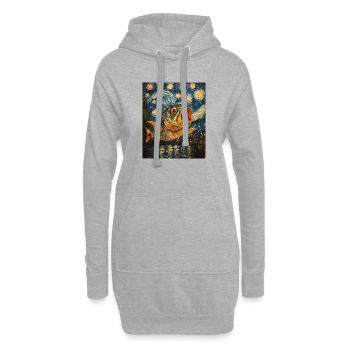 Karpfen Fisch Van Gogh Style  - Hoodie-Kleid - Grau meliert - Vorne