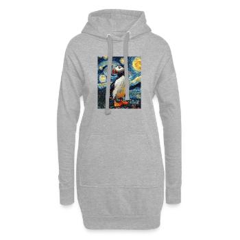 Papageientaucher Vogel Van Gogh Style Starry Night - Hoodie-Kleid - Grau meliert - Vorne