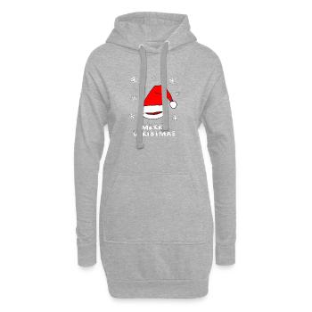 Weihnachts Mütze Santa Claus - Hoodie-Kleid - Grau meliert - Vorne