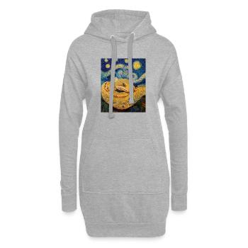 Serpent Python Style Van Gogh Nuit étoilée - Sweat-shirt à capuche long Femme - gris chiné - Devant