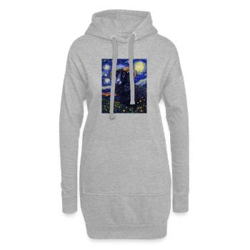 Schaf Ziege Van Gogh Style Starry Night - Hoodie-Kleid - Grau meliert - Vorne