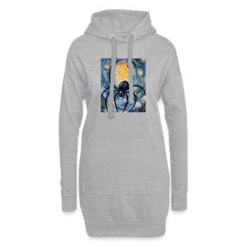 araignées araignées Halloween style Van Gogh - Sweat-shirt à capuche long Femme - gris chiné - Devant