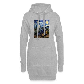 Traktor Bauer Landwirt Van Gogh Style - Hoodie-Kleid - Grau meliert - Vorne