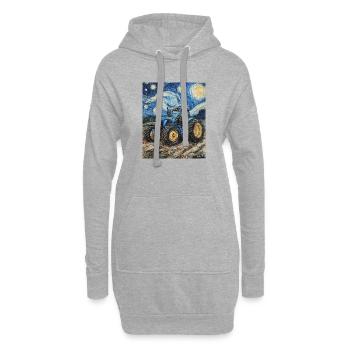 Traktor Bauer Landwirt Van Gogh Style - Hoodie-Kleid - Grau meliert - Vorne