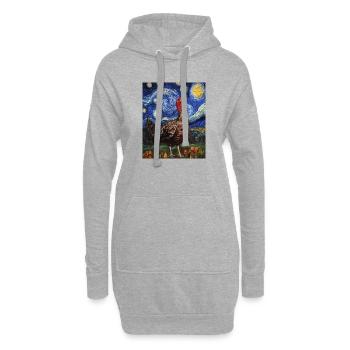 Truthahn Vogel Van Gogh Style - Hoodie-Kleid - Grau meliert - Vorne