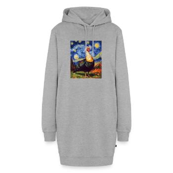 Truthahn Vogel Van Gogh Style - Hoodie-Kleid - Grau meliert - Vorne