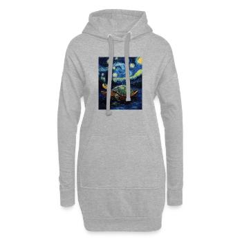 Schildkröte Van Gogh Style - Hoodie-Kleid - Grau meliert - Vorne