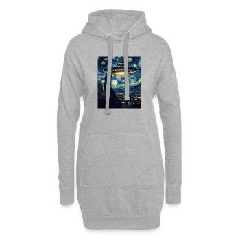 OVNI Alien Alien soucoupe volante - Sweat-shirt à capuche long Femme - gris chiné - Devant