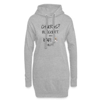 Design affirmatif – l’ironie rencontre la vie quotidienne - Sweat-shirt à capuche long Femme - gris chiné - Devant