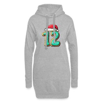 12 Zahl Keks Weihnachten - Hoodie-Kleid - Grau meliert - Vorne