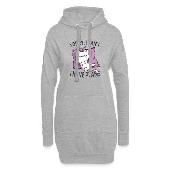 Désolé, j’ai des projets - Sweat-shirt à capuche long Femme - gris chiné - Devant