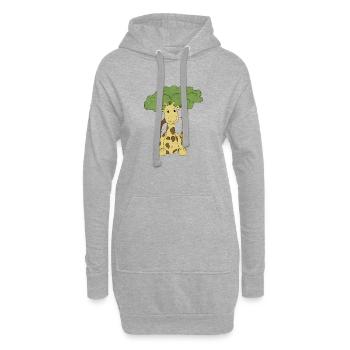 Afrika_Giraffe - Sweat-shirt à capuche long Femme - gris chiné - Devant