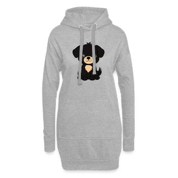 Hund  - Hoodie-Kleid - Grau meliert - Vorne