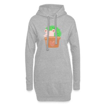 Plante Cactus Cactus - Sweat-shirt à capuche long Femme - gris chiné - Devant