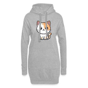 Kawaii Calico Kitty - Sweat-shirt à capuche long Femme - gris chiné - Devant