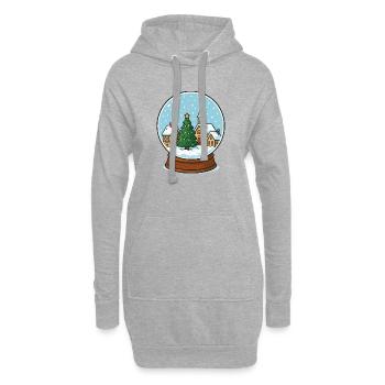 Village d’hiver à Snow Globe - Sweat-shirt à capuche long Femme - gris chiné - Devant