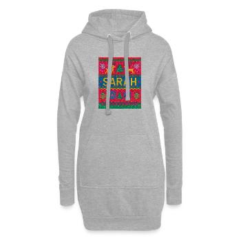 Paillasson en tricot de Noël Sarah - Sweat-shirt à capuche long Femme - gris chiné - Devant
