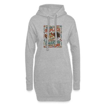 Retro Gaming KI Angst - Hoodie-Kleid - Grau meliert - Vorne