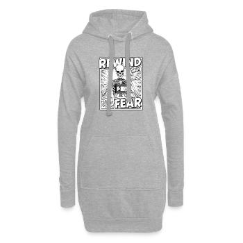 Skelett Kassette Rewind Fear - Hoodie-Kleid - Grau meliert - Vorne