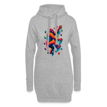 Bouldern Kletterkraft Gorilla Silberrücken stark - Hoodie-Kleid - Grau meliert - Vorne