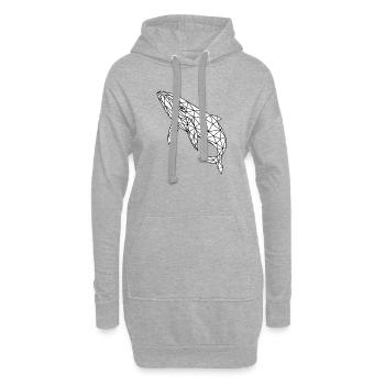 Geometrischer Polygonwal - Hoodie-Kleid - Grau meliert - Vorne
