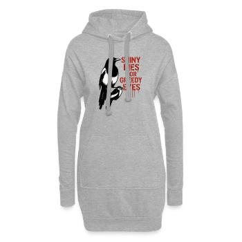 Pie et mensonges : Yeux avides - Sweat-shirt à capuche long Femme - gris chiné - Devant