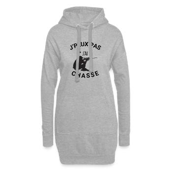 Ich kann nicht. Ich habe gejagt. - Hoodie-Kleid - Grau meliert - Vorne