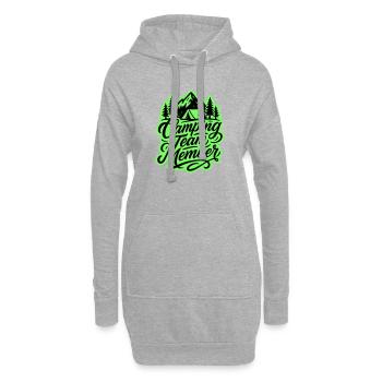Camping Team Zelt Berge - Hoodie-Kleid - Grau meliert - Vorne