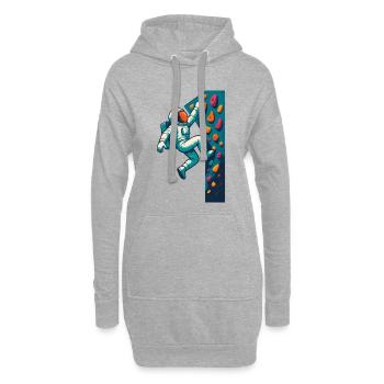 Bouldern Astronaut schweben leicht klettern Gesche - Hoodie-Kleid - Grau meliert - Vorne