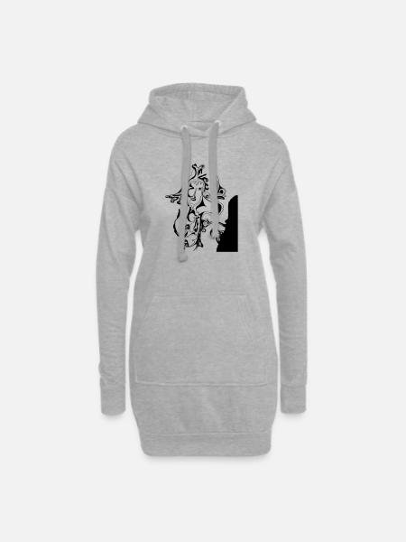 sakura - Hoodie Dress - heather grey