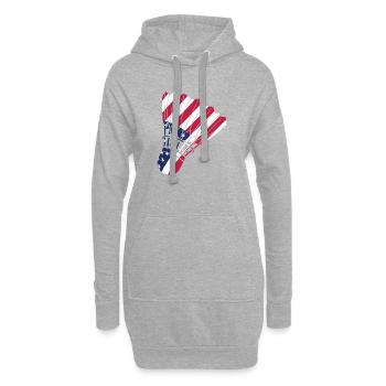 USA-Badmintonspieler-Liebhaber American Flag Patriot - Hoodie-Kleid - Grau meliert - Vorne