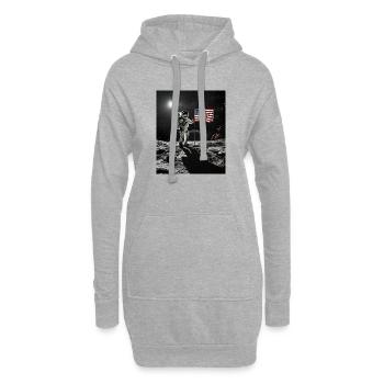 Astronaute sur la lune - Sweat-shirt à capuche long Femme - gris chiné - Devant