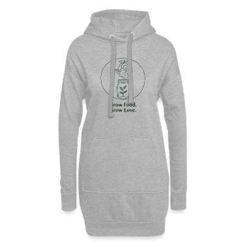 Ökologischer Gartenbau nachhaltige Landwirtschaft  - Hoodie-Kleid - Grau meliert - Vorne