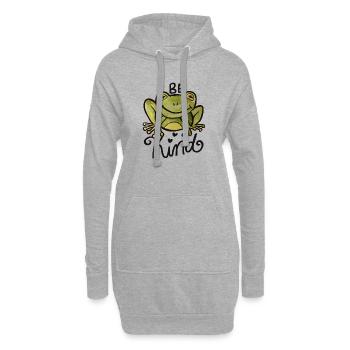 Design aquarelle Be Kind Frog - Sweat-shirt à capuche long Femme - gris chiné - Devant