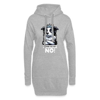Avant que vous ne demandiez Border Collie Hütehund Collie - Sweat-shirt à capuche long Femme - gris chiné - Devant