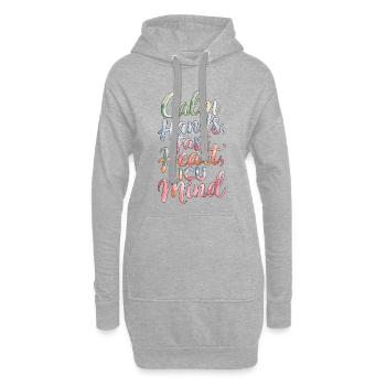 Infirmière en soins intensifs Mains calmes Soins intensifs cardiaques - Sweat-shirt à capuche long Femme - gris chiné - Devant