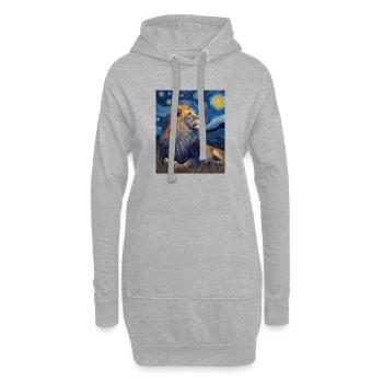Löwe Van Gogh - Hoodie-Kleid - Grau meliert - Vorne