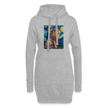 Löwe Van Gogh - Hoodie-Kleid - Grau meliert - Vorne