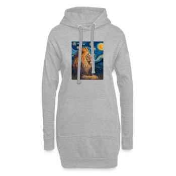 Löwe Van Gogh - Hoodie-Kleid - Grau meliert - Vorne