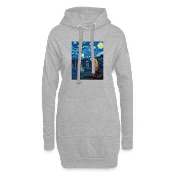 Loutre Van Gogh - Sweat-shirt à capuche long Femme - gris chiné - Devant