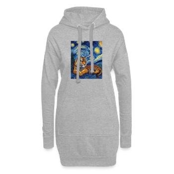 Tiger Van Gogh - Hoodie-Kleid - Grau meliert - Vorne