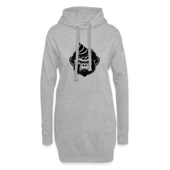 Singe capricieux avec un chapeau de fête - Sweat-shirt à capuche long Femme - gris chiné - Devant