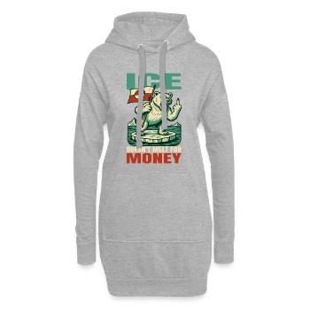 Greenland Doesn't Melt For Money - Hoodie-Kleid - Grau meliert - Vorne