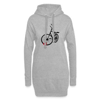 Radball, Cycleball, Hallenradsport - Hoodie-Kleid - Grau meliert - Vorne